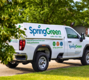 SpringGreen truck parked in neighborhood